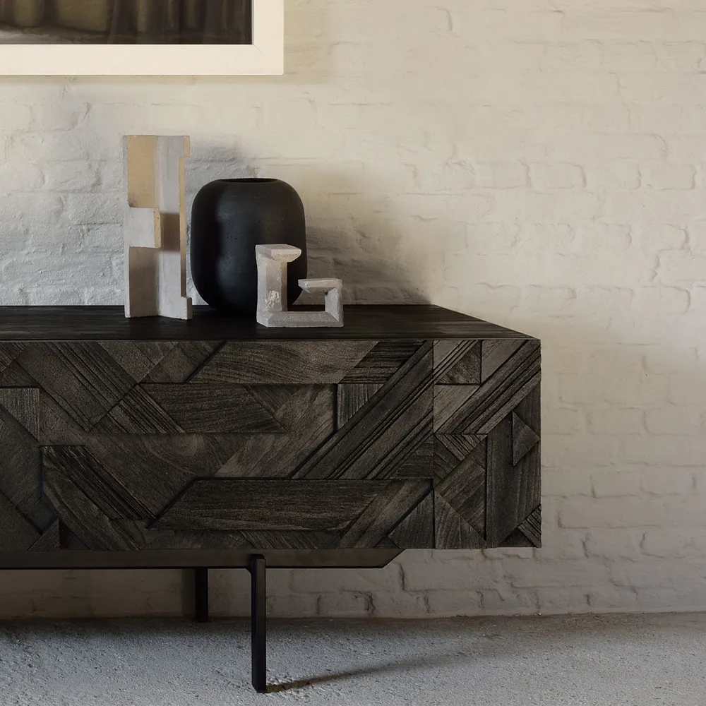 Graphic mediabänk, Black 242 cm Ethnicraft