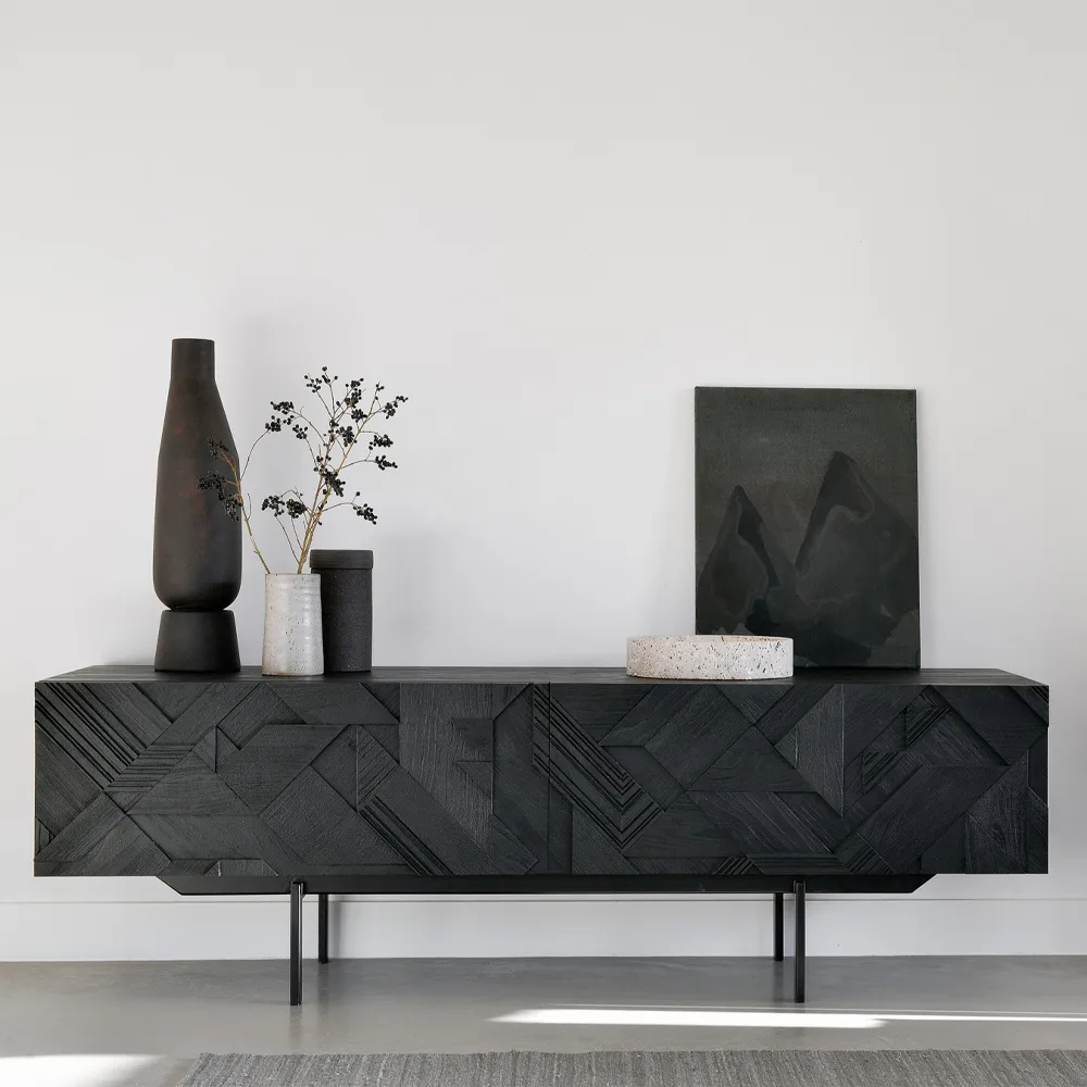 Graphic mediabänk, Black 242 cm Ethnicraft