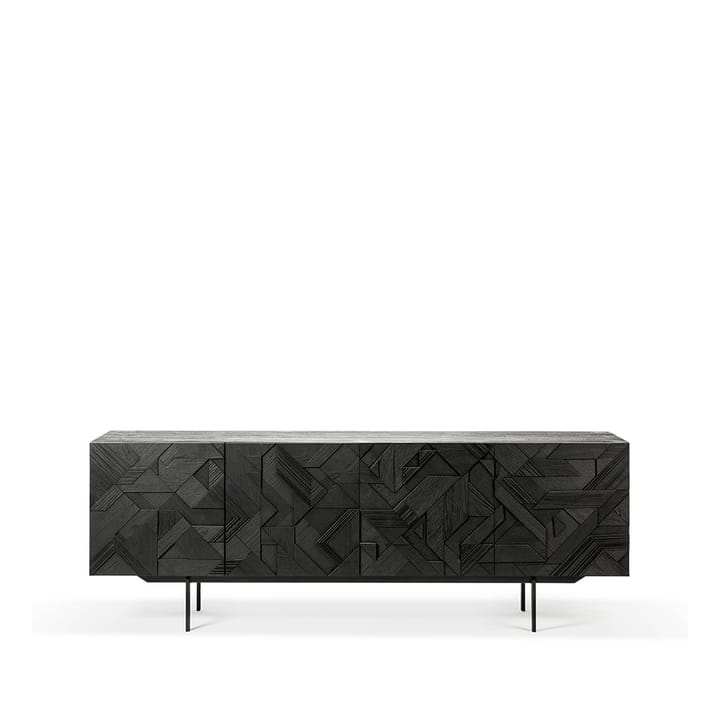 Graphic sideboard - Teak svart 4 dörrar - Ethnicraft