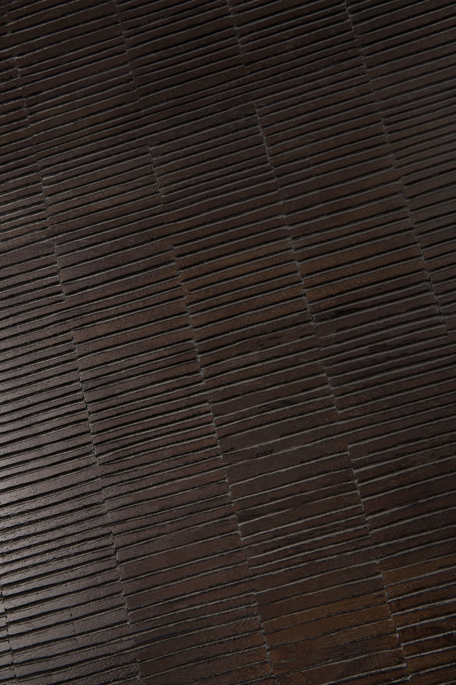 Grooves soffbord, Off black teak, 140x110 cm Ethnicraft