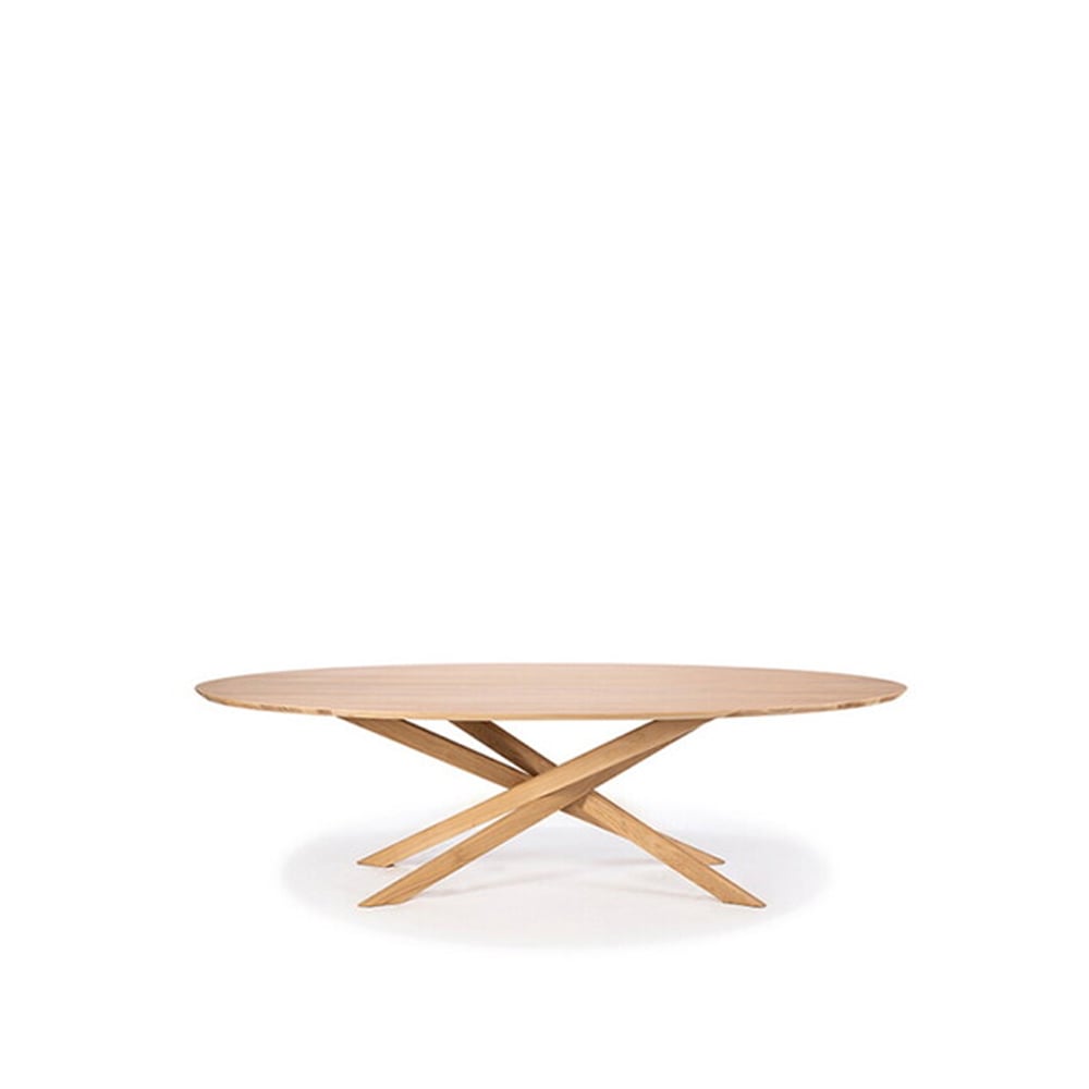 Ethnicraft Mikado soffbord ovalt Oak wax oil oval | Skandinavisk Design | Soffbord | Beige