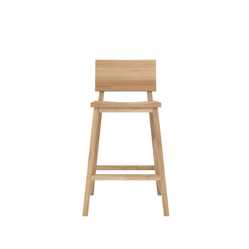 Ethnicraft N3 barstol Oak wax oil 49x50 cm | Skandinavisk Design | Barstolar | Beige