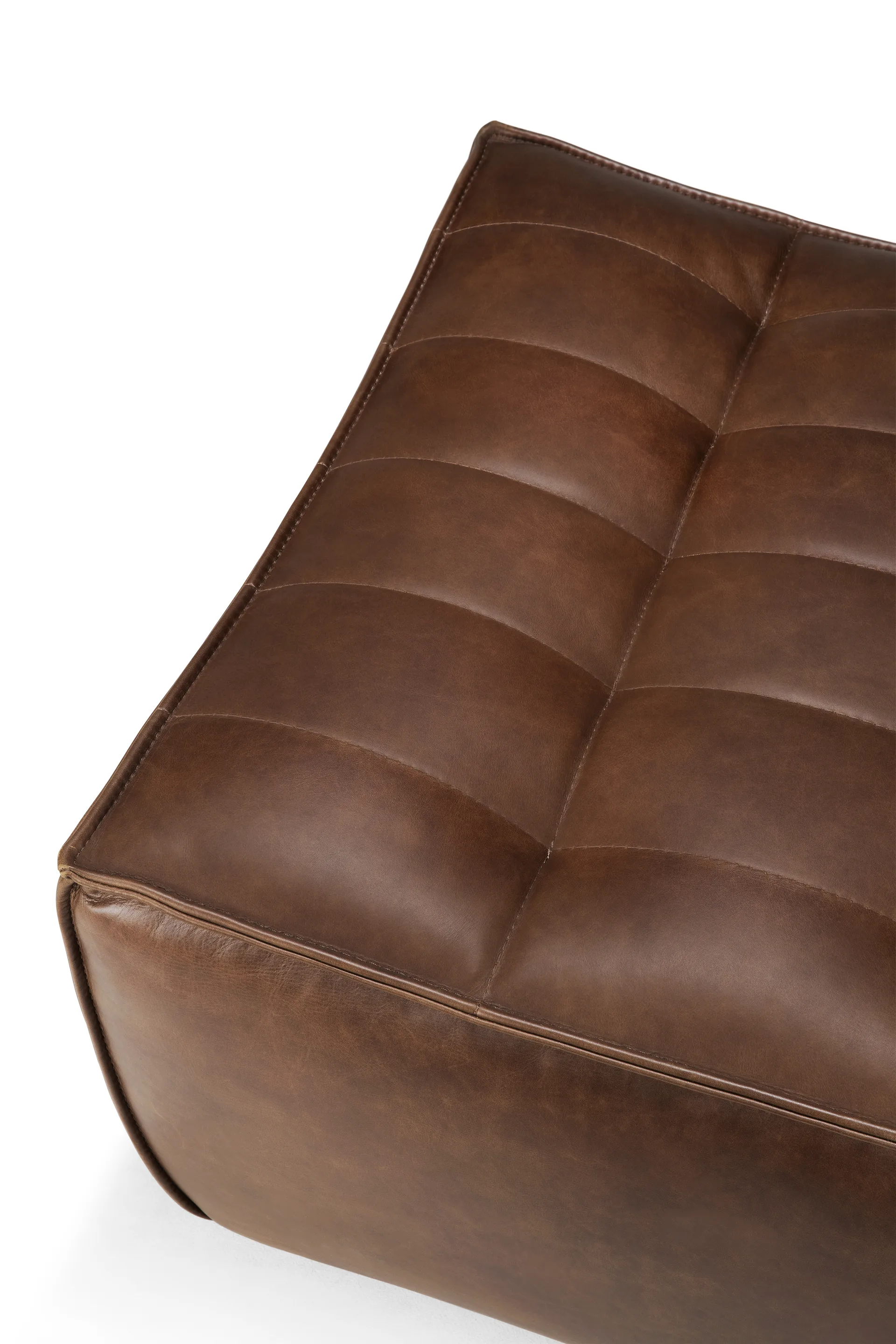 N701 fotpall 70x70 cm, Läder Chestnut Ethnicraft