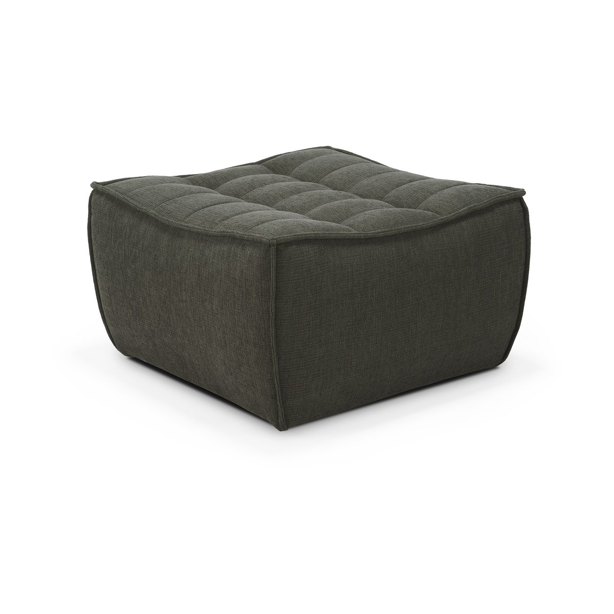 Ethnicraft N701 fotpall 70x70 cm Moss Eco fabric | Skandinavisk Design | Fåtöljer & Fotpallar | Grön