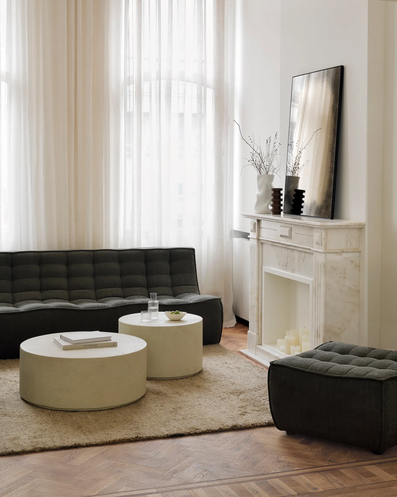 N701 fotpall 70x70 cm, Moss Eco fabric Ethnicraft