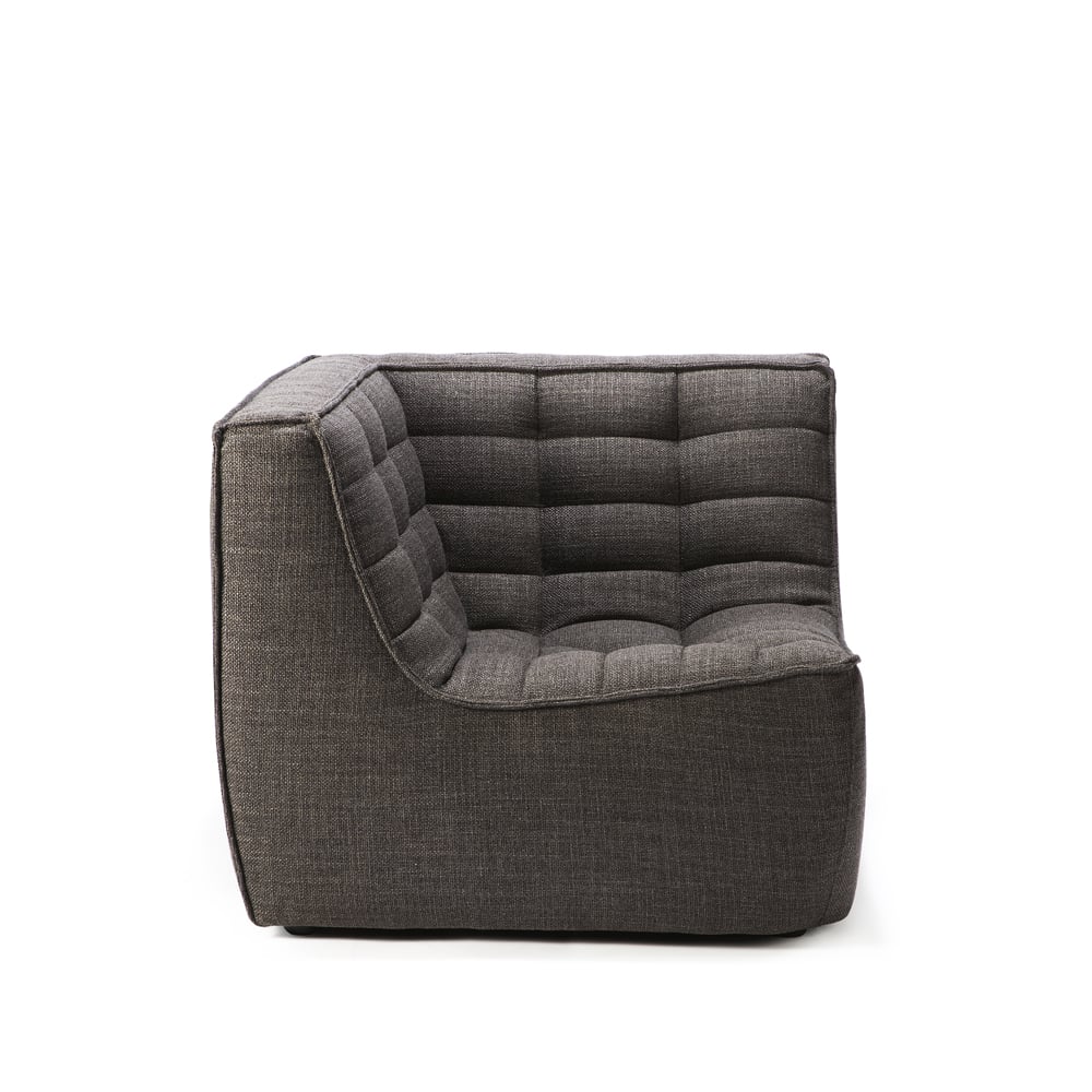 Ethnicraft N701 hörnmodul rak Tyg dark grey | Skandinavisk Design | Soffor | Grå