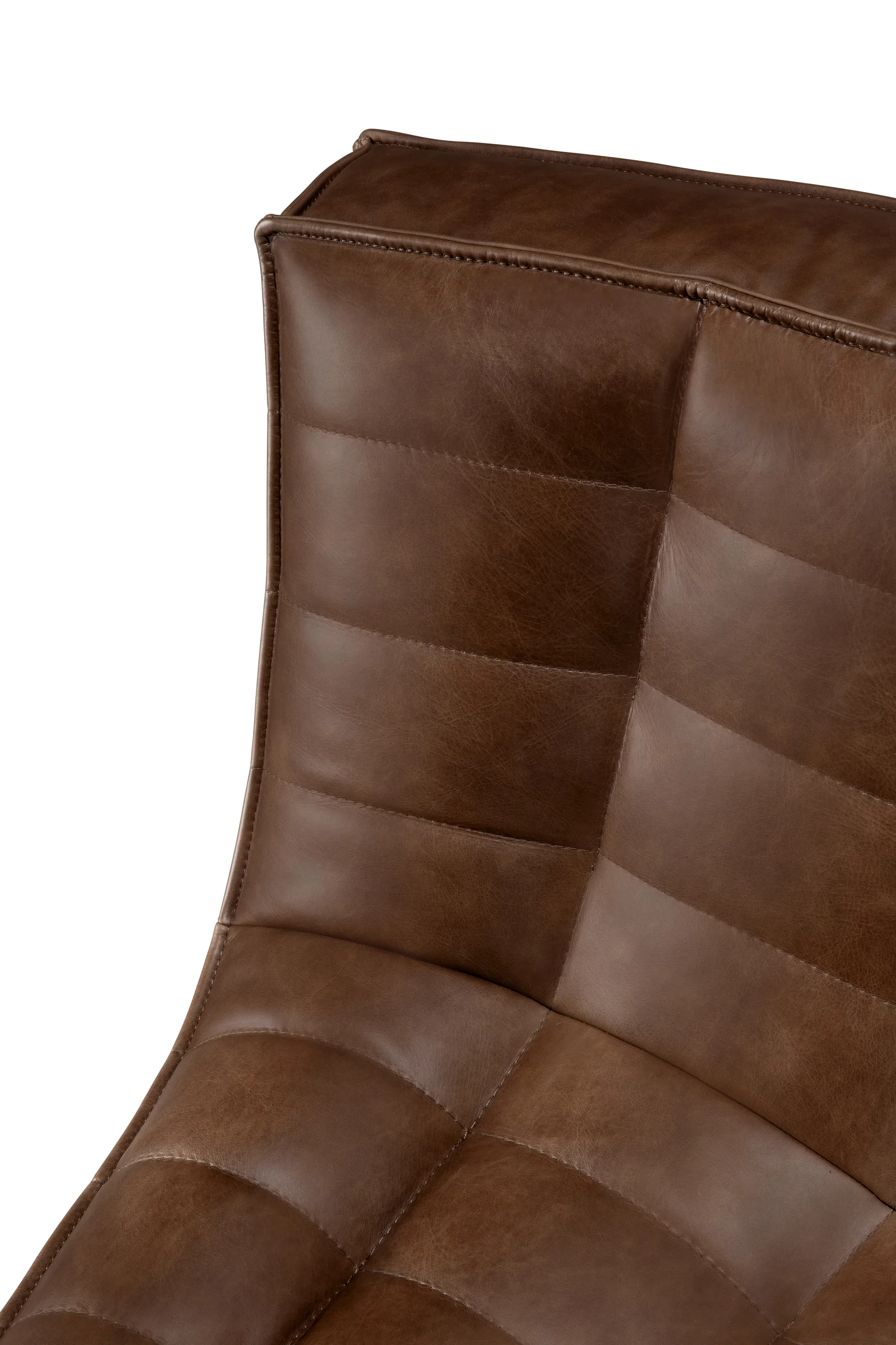 N701 hörnmodul rundad 45°, Läder Chestnut Ethnicraft