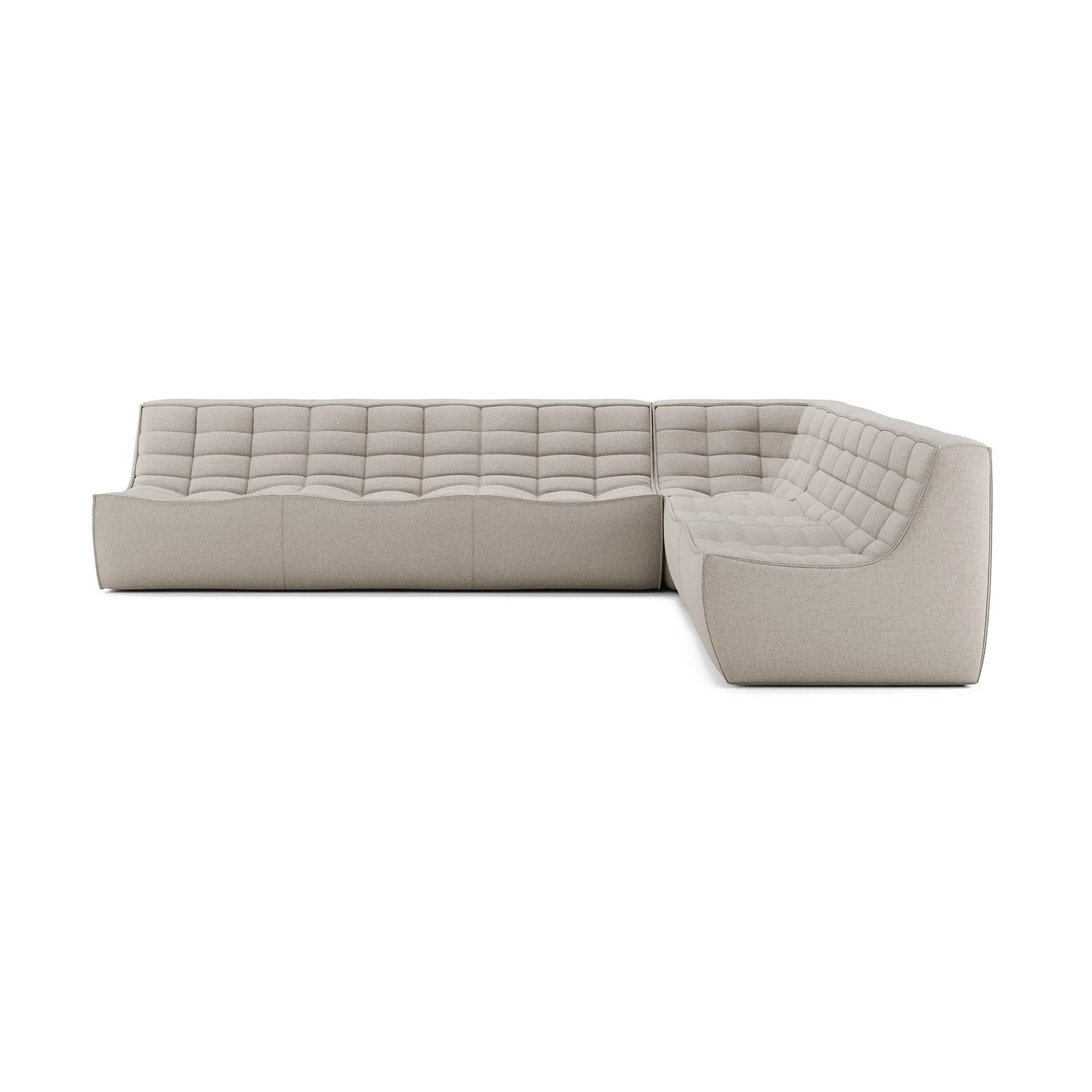 N701 modulhörnsoffa med rakt hörn, tyg Beige, 301x231 cm,  Ethnicraft