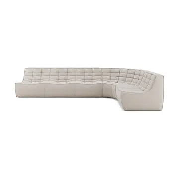 N701 modulhörnsoffa med rundat hörn, tyg Beige, 301x171 cm - Ethnicraft