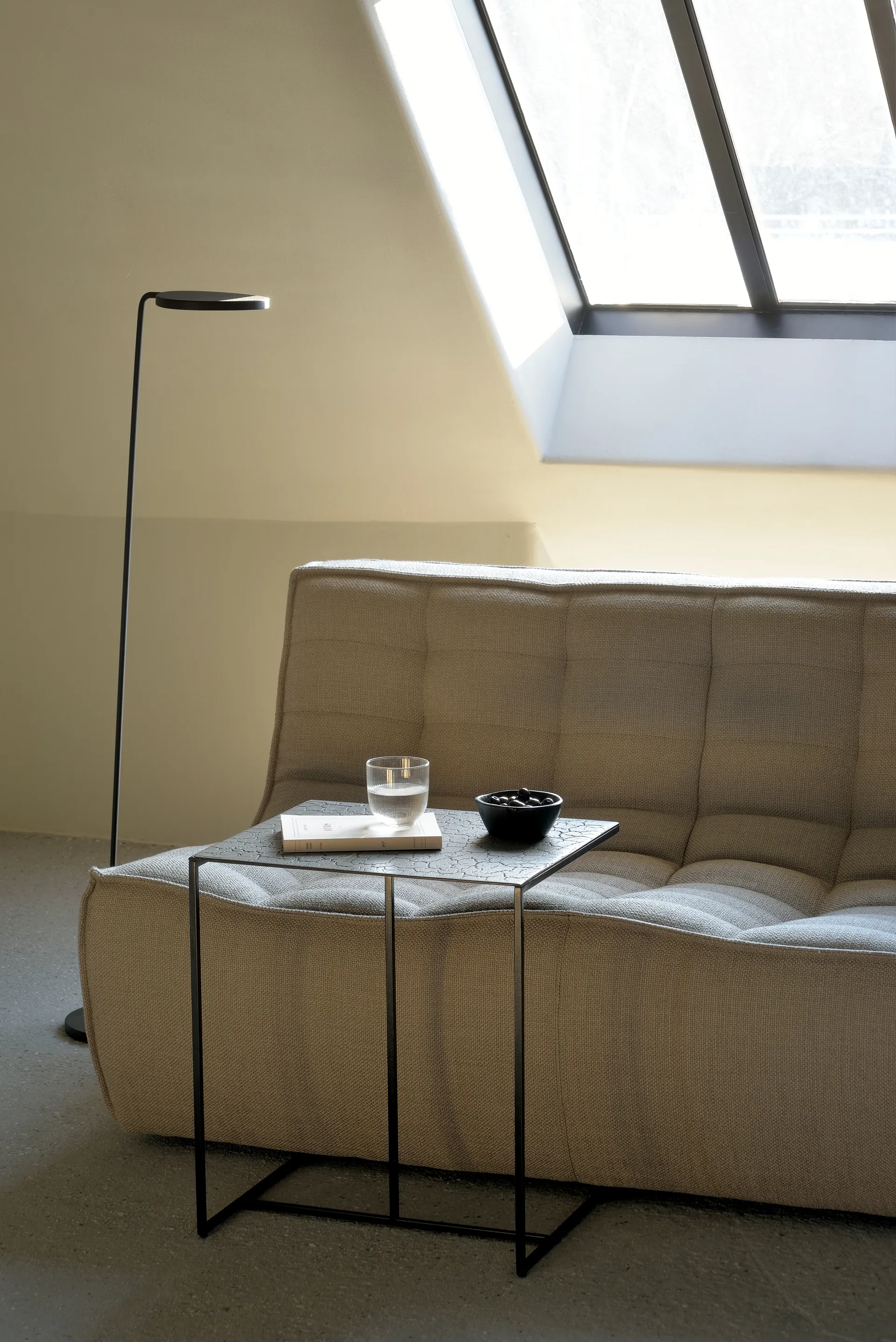 N701 modulhörnsoffa med rundat hörn, tyg Beige, 301x171 cm Ethnicraft