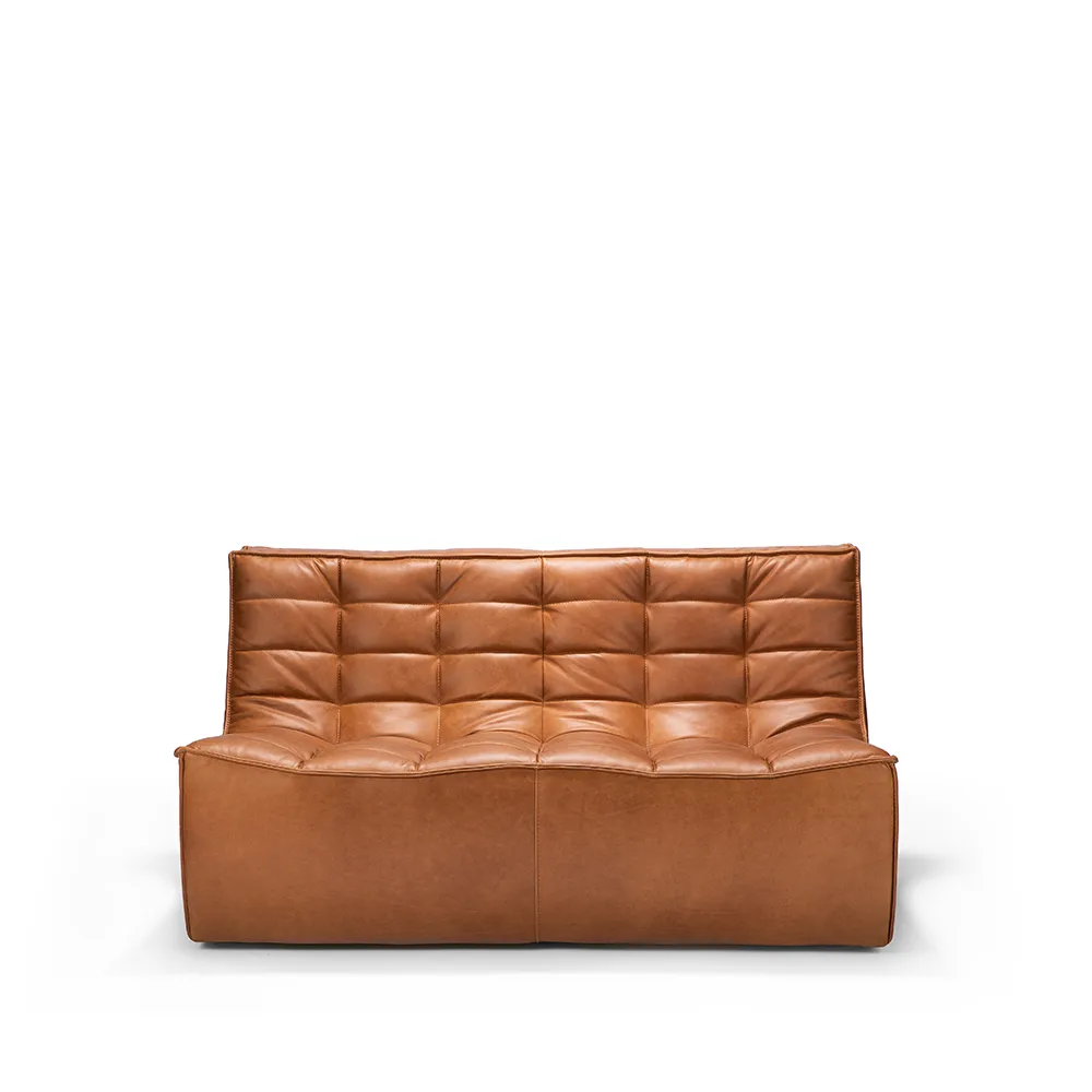 N701 soffa 2-sits, läder old saddle brown Ethnicraft