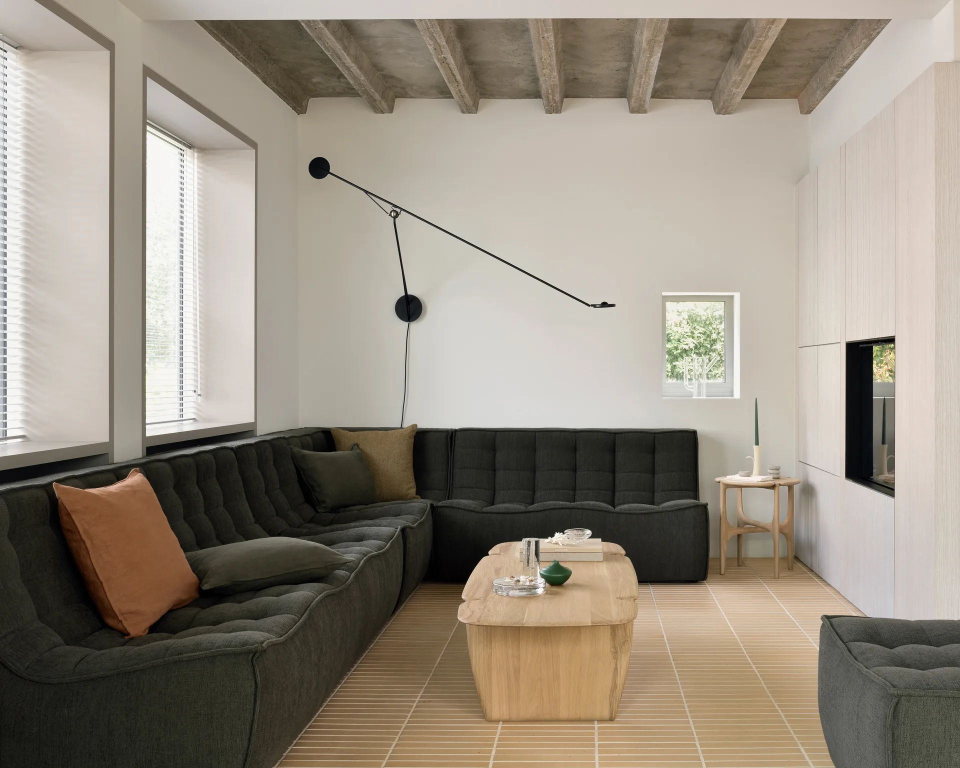 N701 soffa 3-sits, Moss Eco fabric Ethnicraft