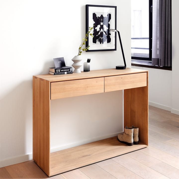 Nordic konsolbord, Lackad ek två lådor 160x40 cm Ethnicraft