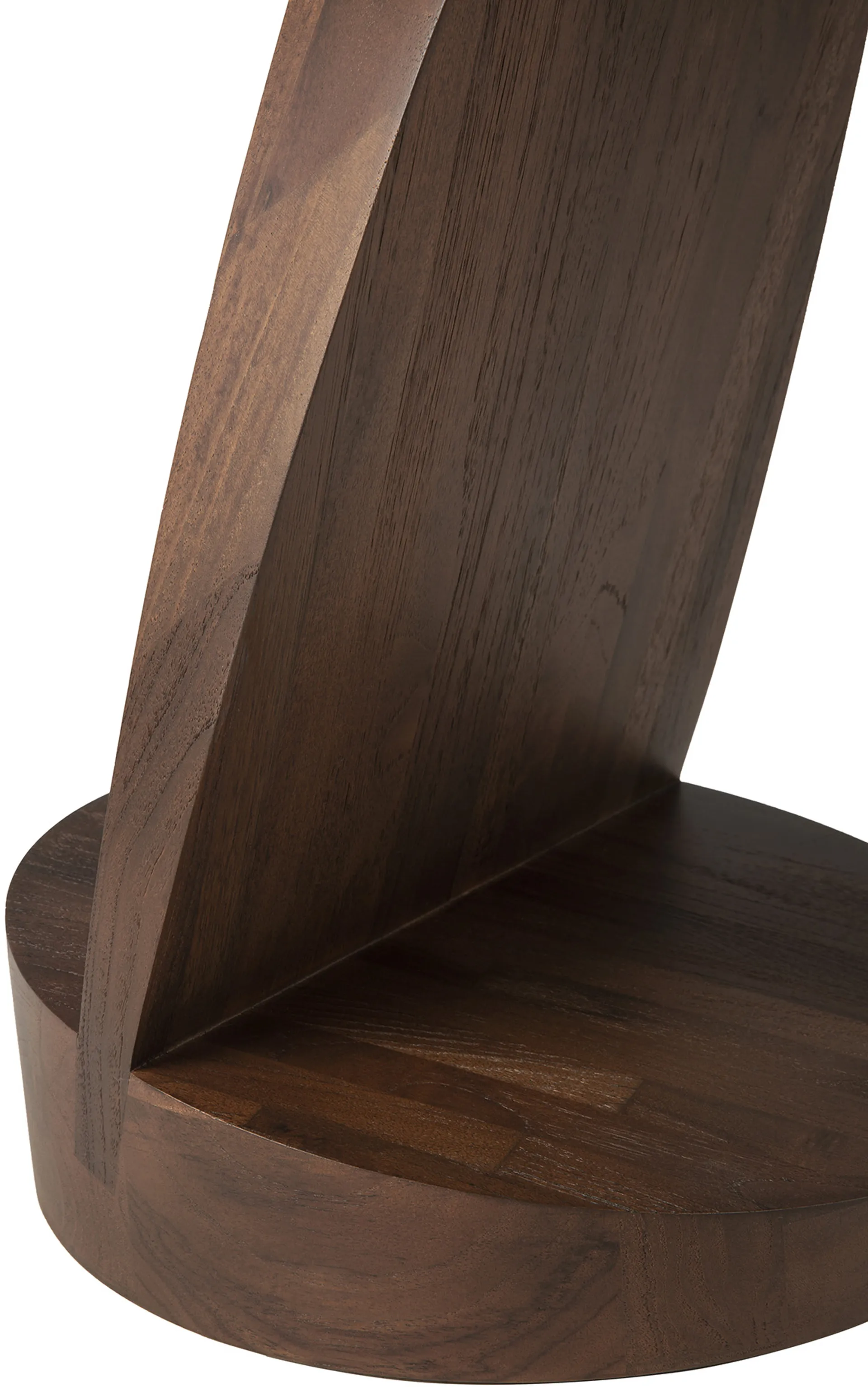 Oblic sidobord Ø52 cm, Brunbetsad teak Ethnicraft