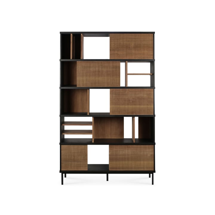 Oscar Rack hylla - Teak-Black 5 dörrar 120x40 cm - Ethnicraft