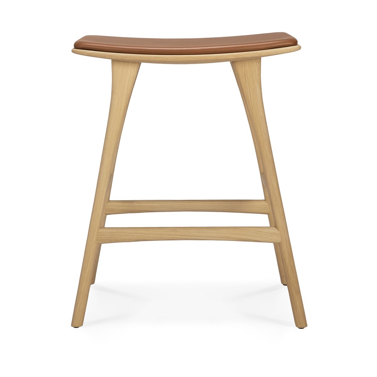 Ethnicraft Osso Counter hög pall 67 cm Lackad ek | Skandinavisk Design | Pallar | Brun