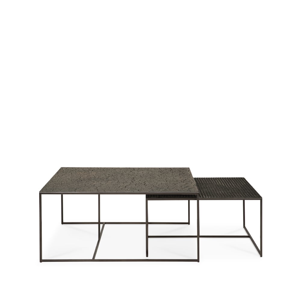 Ethnicraft Pentagon satsbord 2 delar Whisky | Skandinavisk Design | Soffbord | Brun