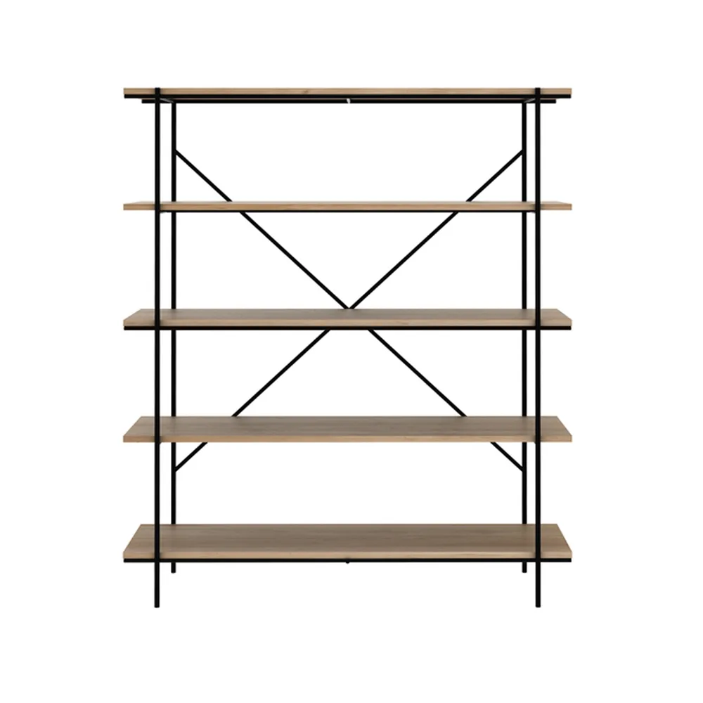 Rise hylla, Oak wax oil-Black metal 165 cm Ethnicraft