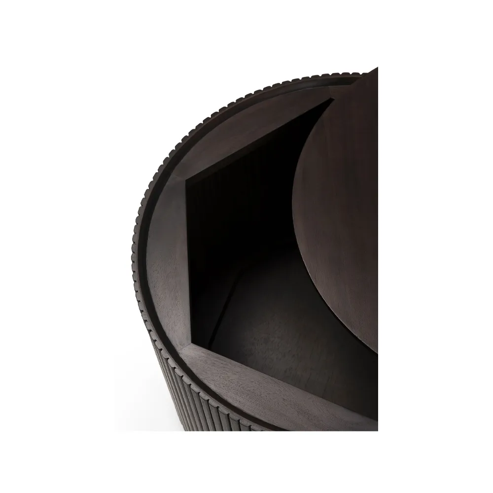 Roller Max sidobord, Mahogny dark brown round Ethnicraft