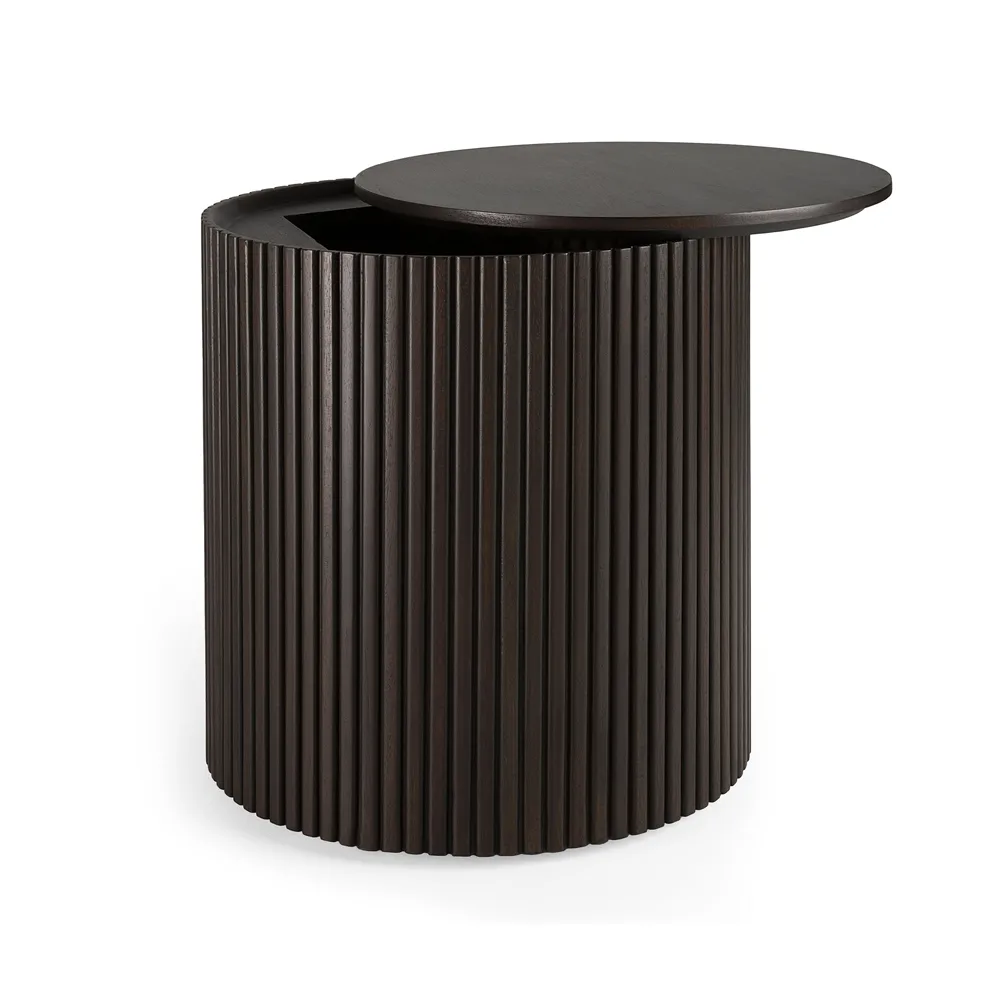 Roller Max sidobord, Mahogny dark brown round Ethnicraft