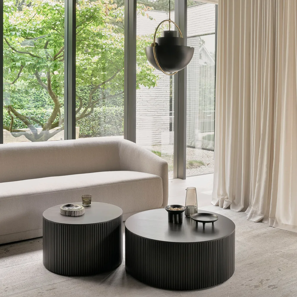 Roller Max soffbord runt, Mahogny dark brown 60 cm Ethnicraft