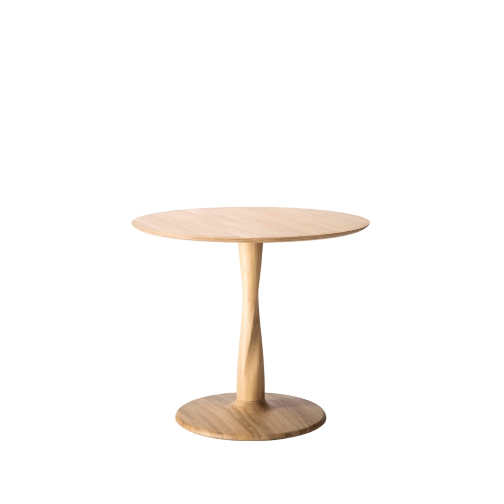 Ethnicraft Torsion matbord runt vitpigmenterad hårdvaxolja 90 cm