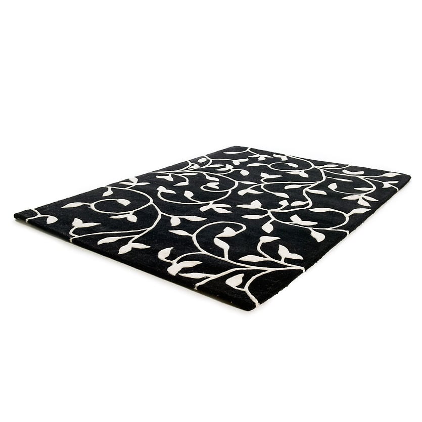 Etol Design Grow matta svart-vit 140 x 200 cm | Skandinavisk Design | Ullmattor | Svart