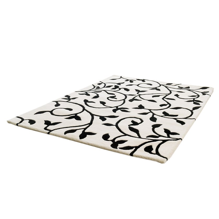 Etol Design Grow matta vit-svart 140 x 200 cm | Skandinavisk Design | Ullmattor | Röd