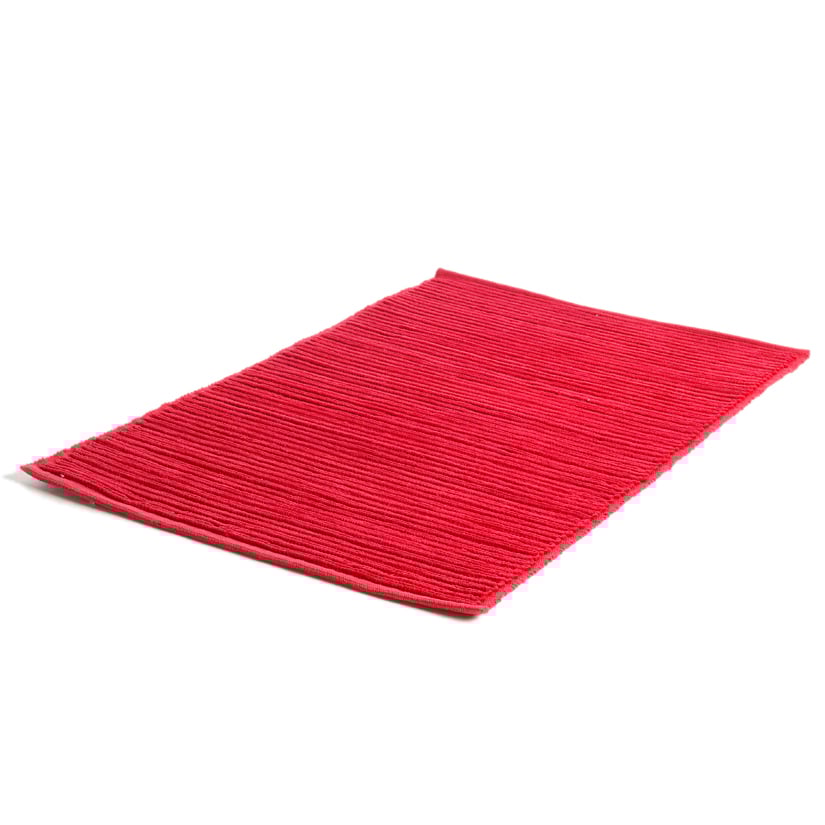 Etol Design Ribb liten matta röd | Skandinavisk Design | Bomulls- & Trasmattor | Brun