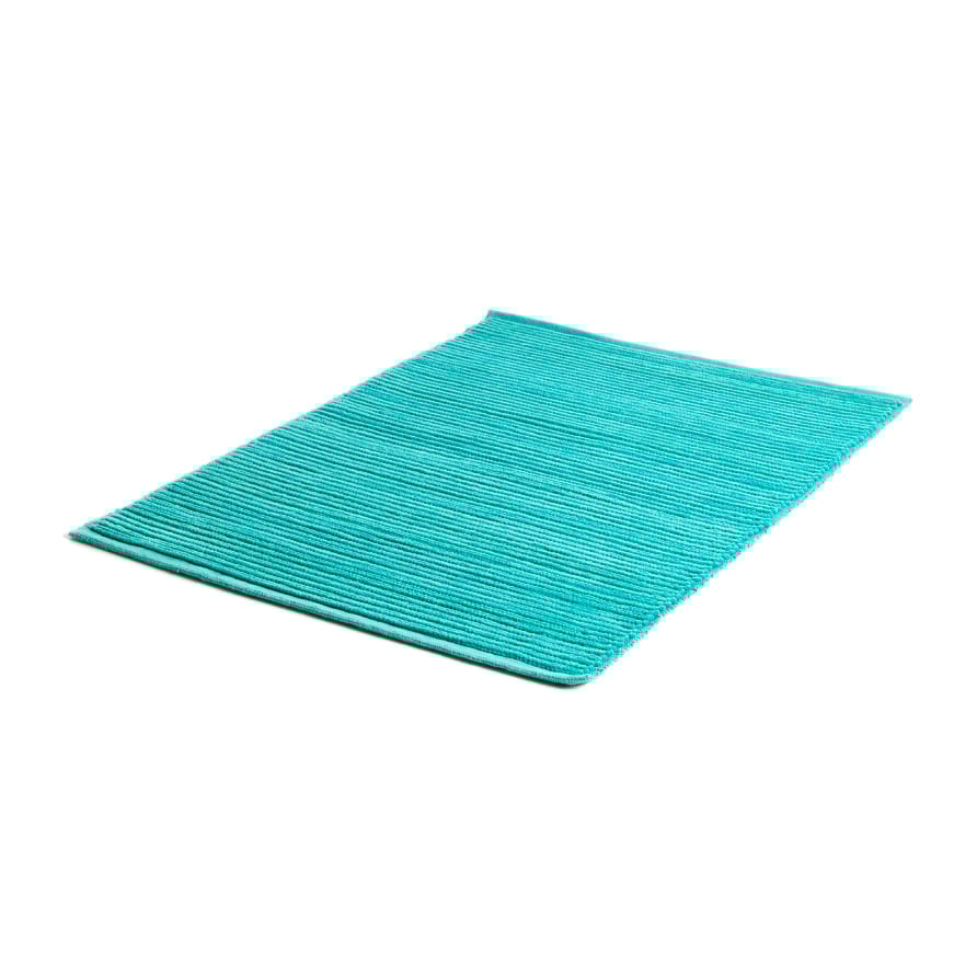 Etol Design Ribb liten matta turkos | Skandinavisk Design | Bomulls- & Trasmattor | Turkos