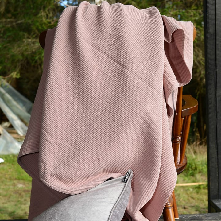 Stripe överkast stentvättat bomull 260x260, Dusty rose Etol Design