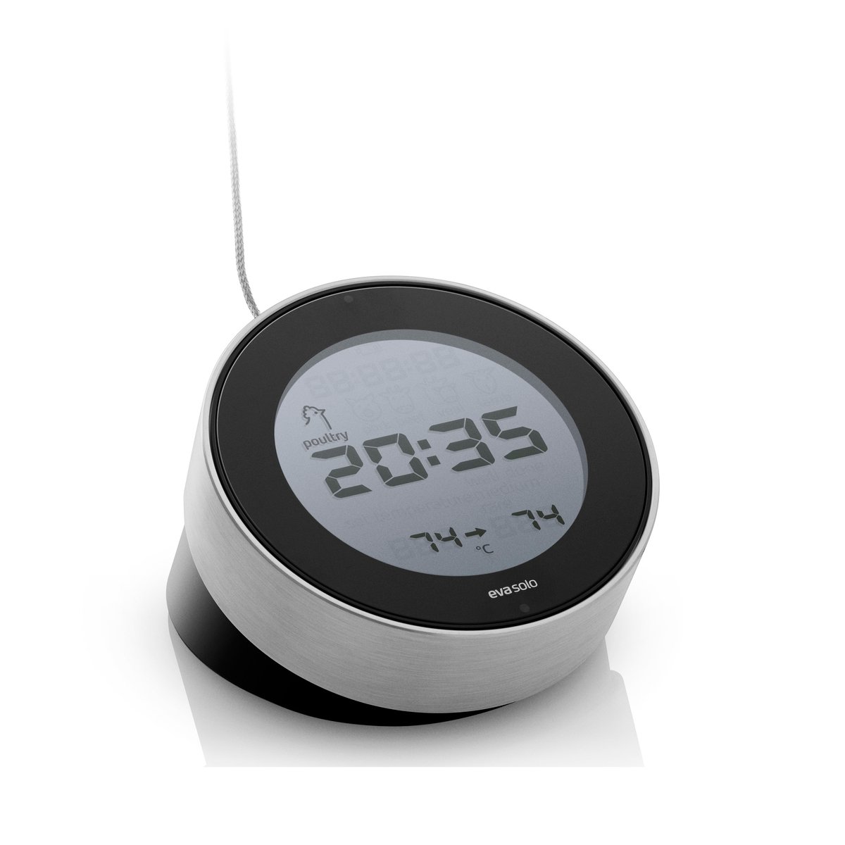 Eva Solo cook 'n time stektermometer Ø 9,5 cm | Skandinavisk Design | Termometrar & Timers | Silverfärgad