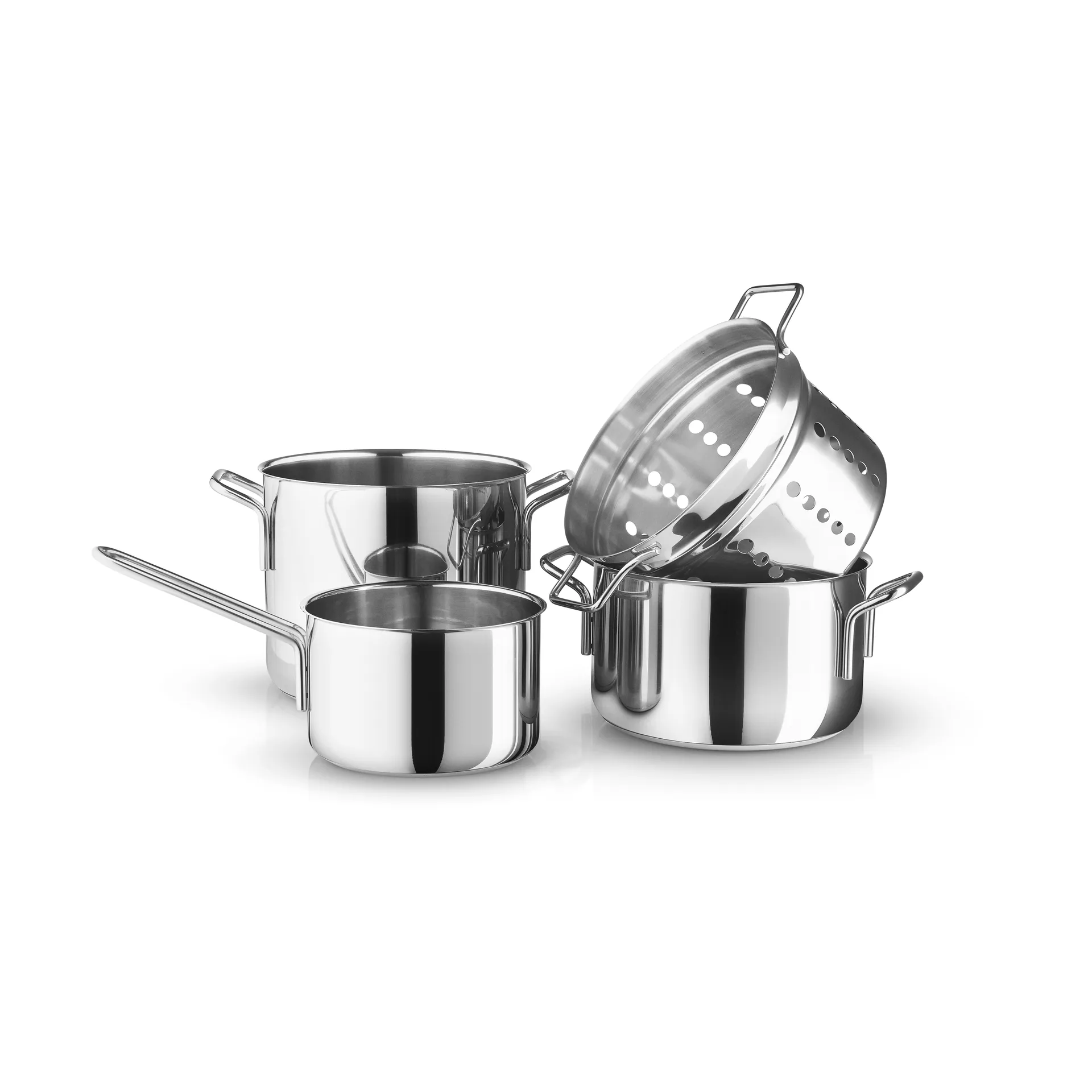 Eva Trio Stainless Steel grytset 4 delar, Rostfritt stål Eva Solo