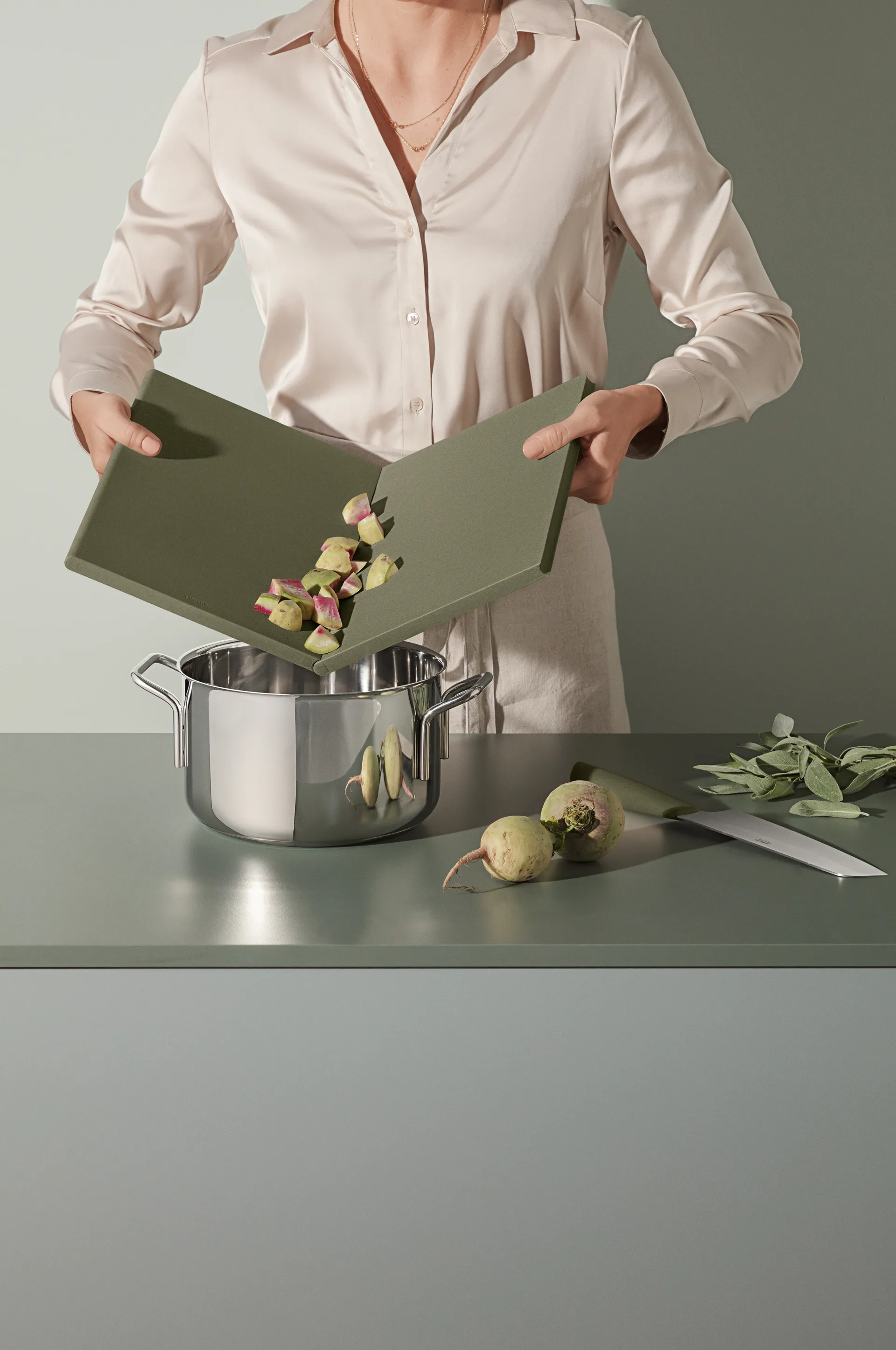 Green Tool DoubleUp skärbräda, Grön Eva Solo