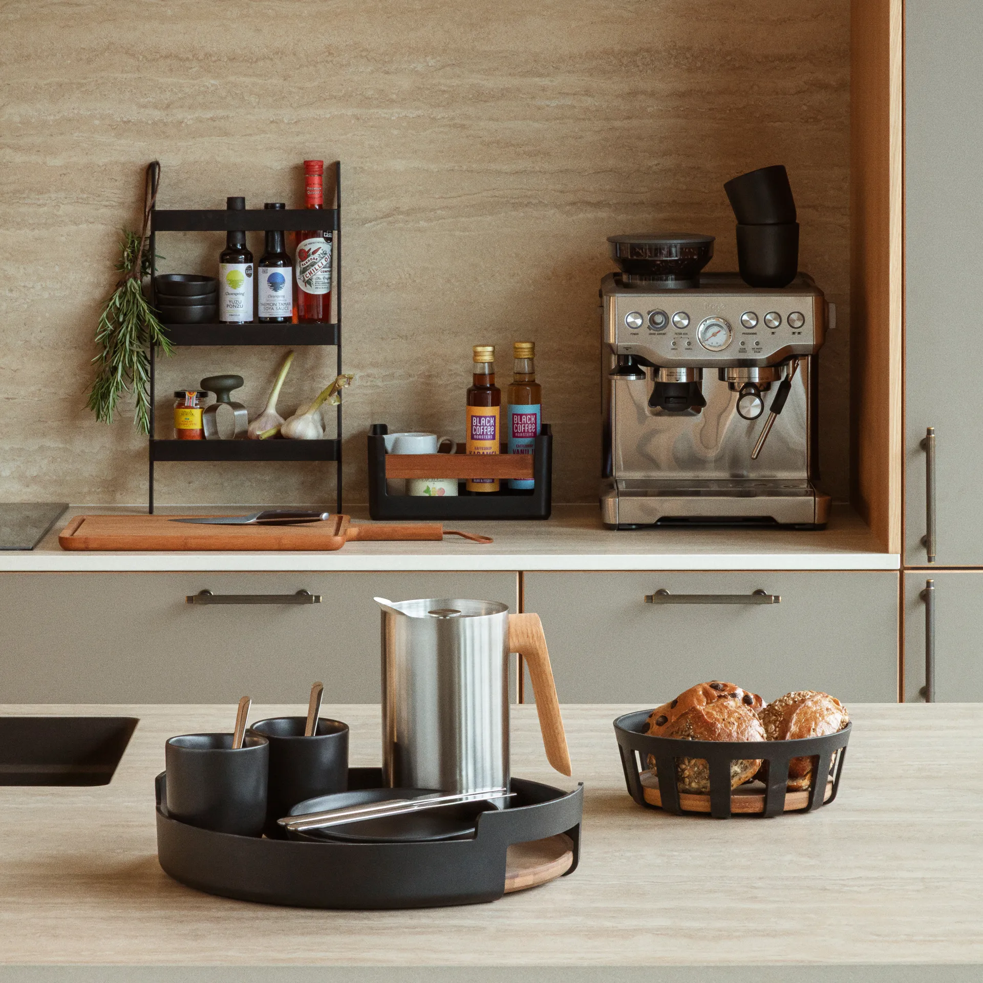 Nordic kitchen brödkorg, Black, large, Ø24,5 cm Eva Solo