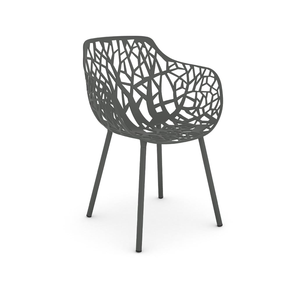Fast Forest karmstol Metallic grey | Skandinavisk Design | Trädgårdsstolar | Grå