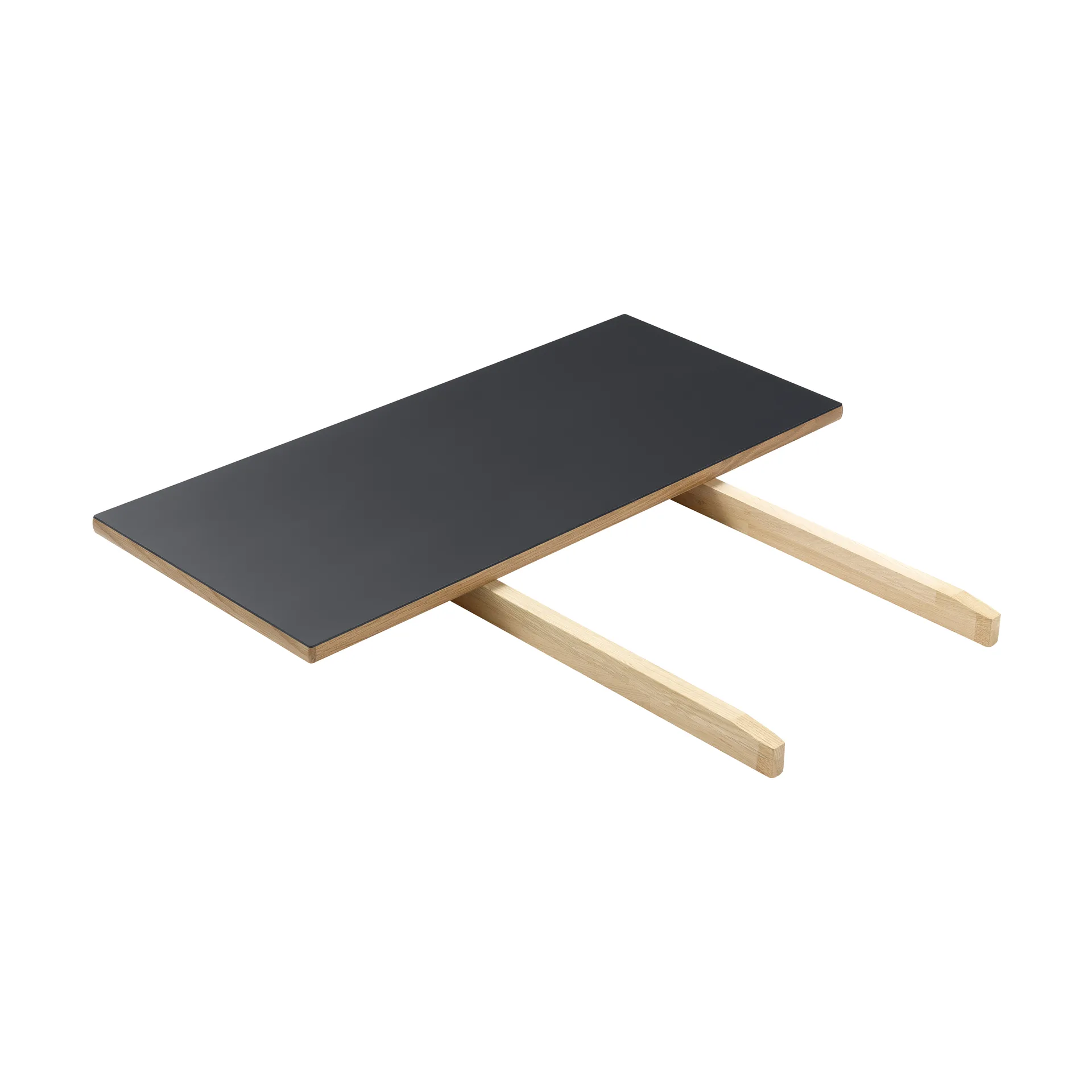 C35L iläggsskiva 82x37 cm, Black linoleum-oak nature waterbased laquer FDB Møbler