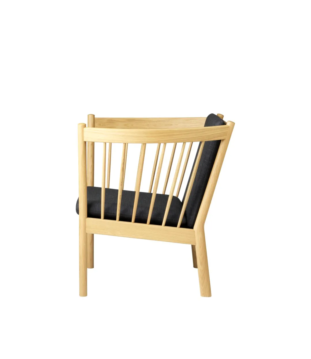 J146 fåtölj, Oak nature lacquered-dark grey FDB Møbler