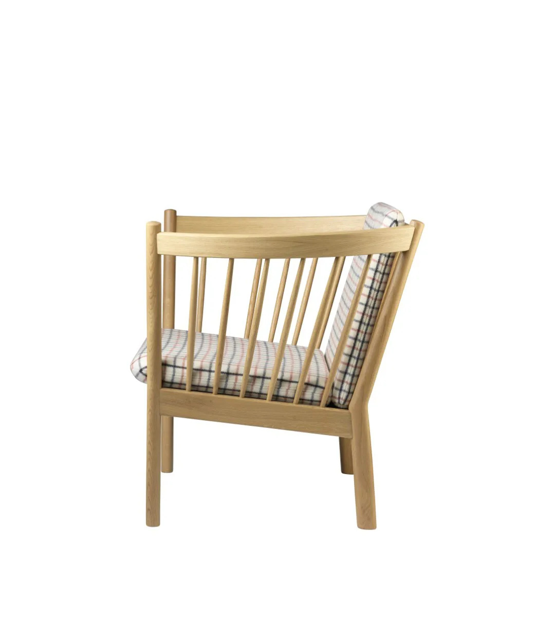 J146 fåtölj, Oak nature lacquered-red diced FDB Møbler