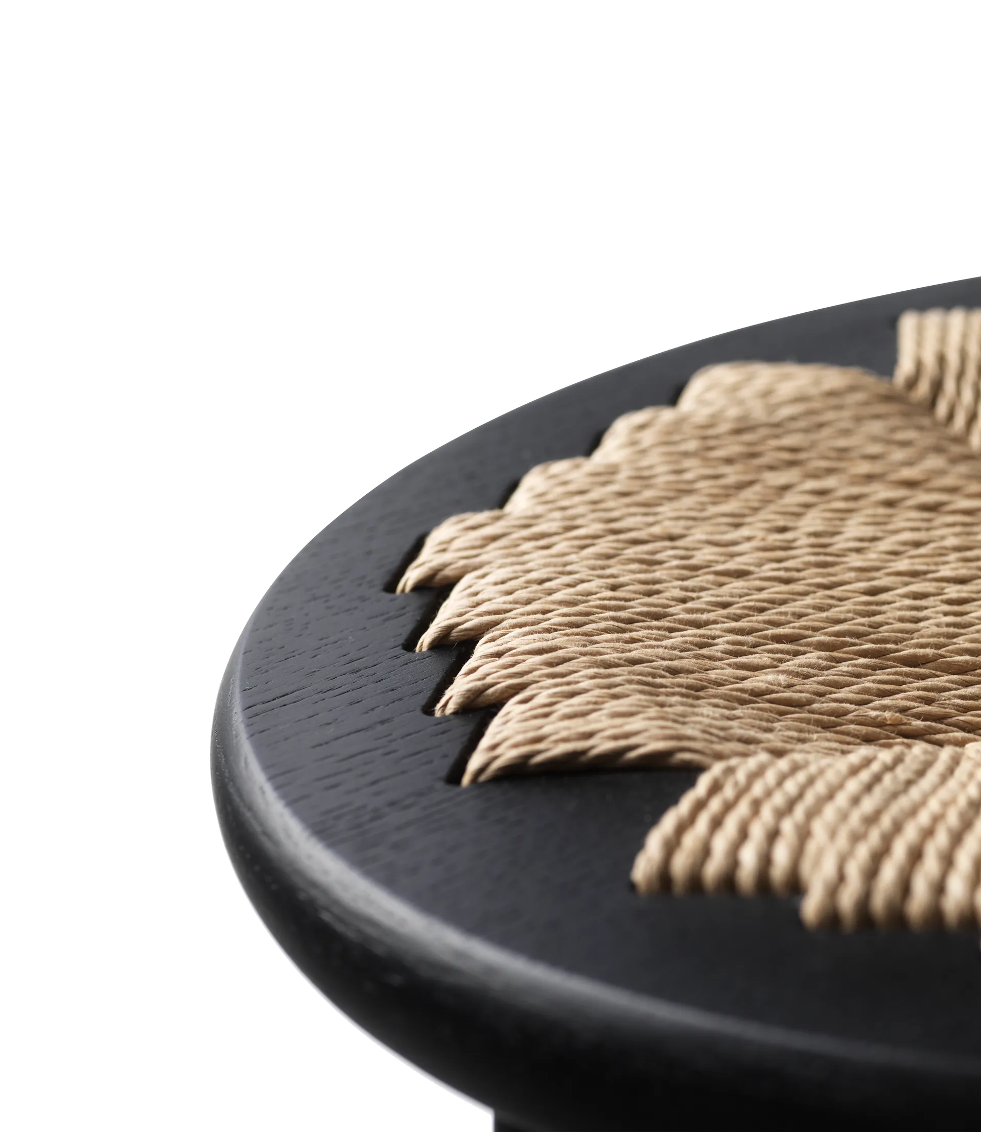 J165C Counter Round barpall, Oak black painted-nature FDB Møbler