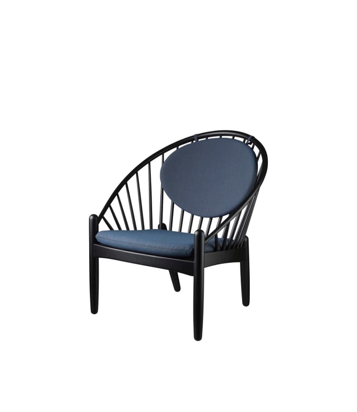 J166 Jørna stol - Oak black painted-dark blue - FDB Møbler