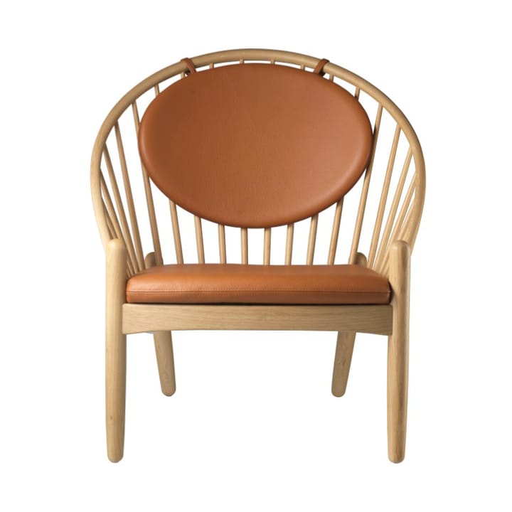 J166 Jørna stol - Oak nature lacquered-cognac leather - FDB Møbler