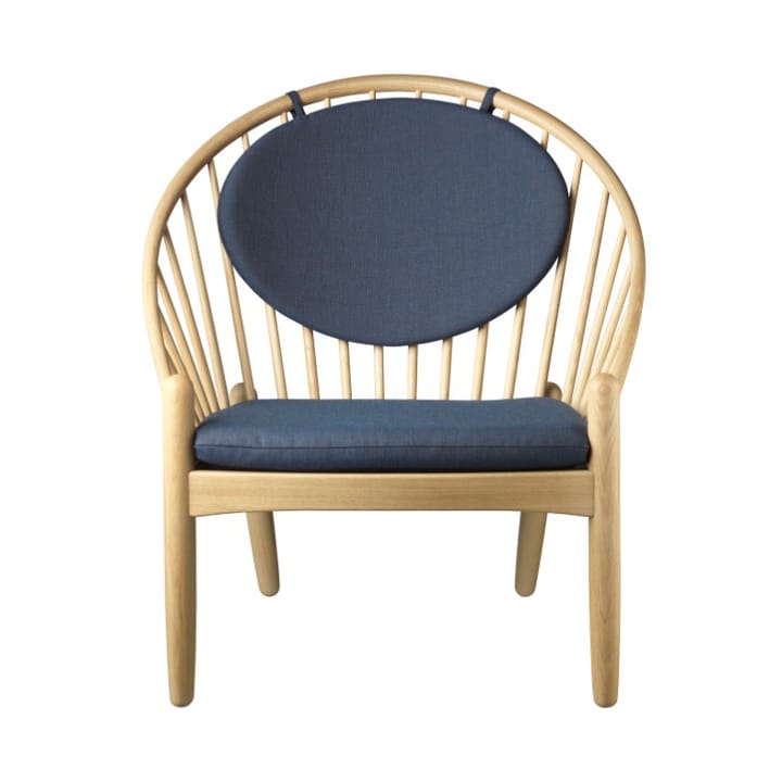 J166 Jørna stol - Oak nature lacquered-dark blue - FDB Møbler