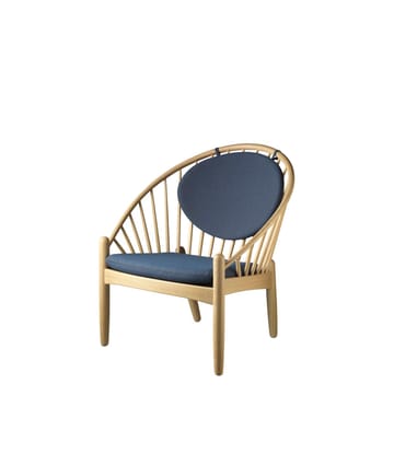 J166 Jørna stol - Oak nature lacquered-dark blue - FDB Møbler