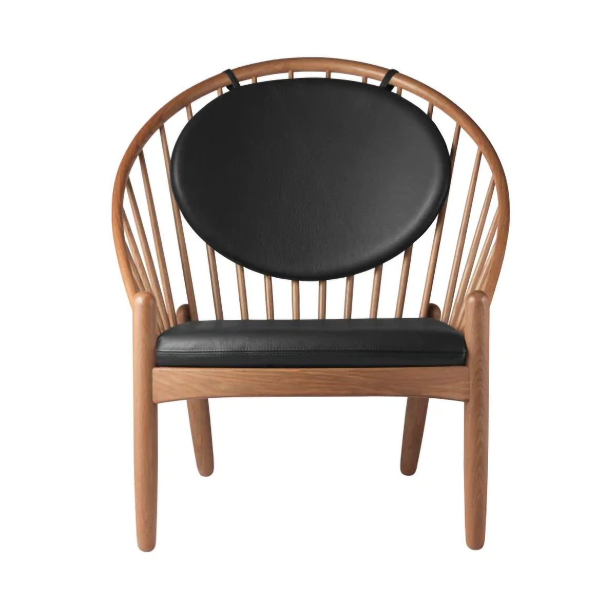 FDB Mbler J166 Jrna stol oak-black leather | Skandinavisk Design | Stolar | Brun