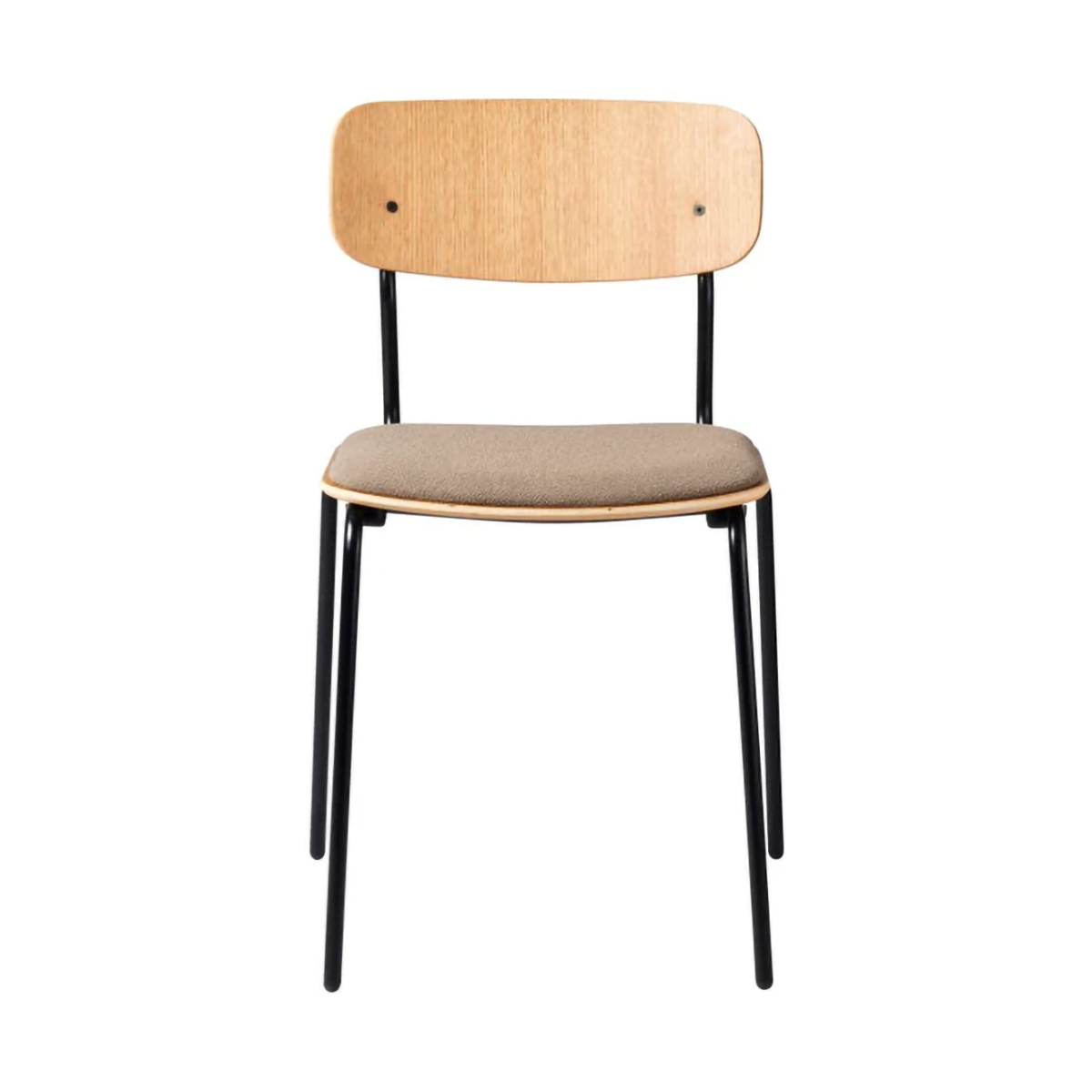 FDB Mbler J182 Holmen stol Oak veneer-black legs-taupe