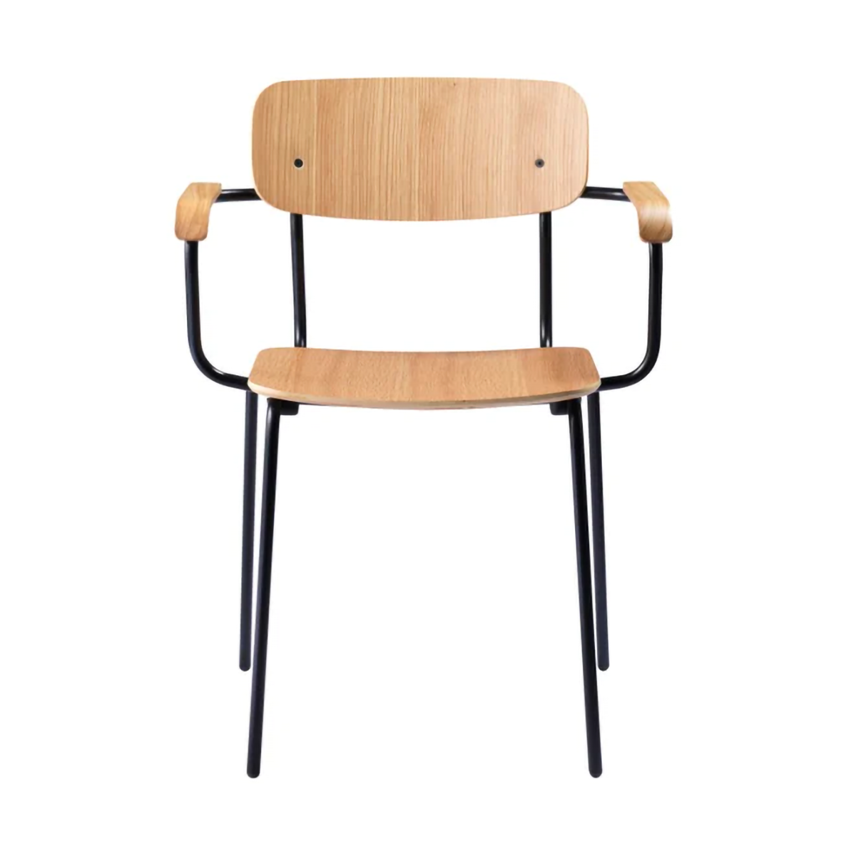 FDB Mbler J183 Holmen karmstol Oak veneer-black legs
