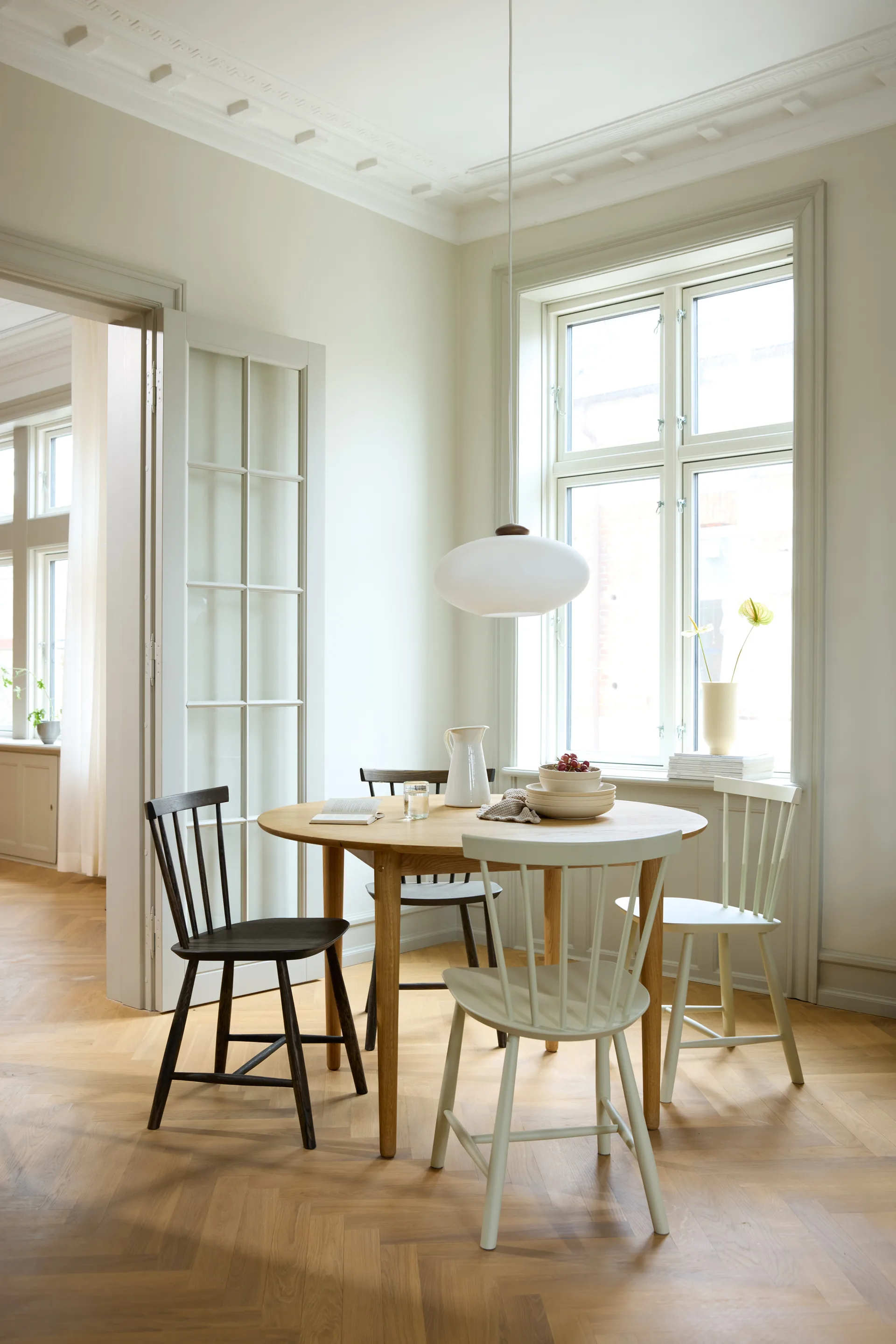 J46 stol, Beech nature lacquered, 2-pack,  FDB Møbler