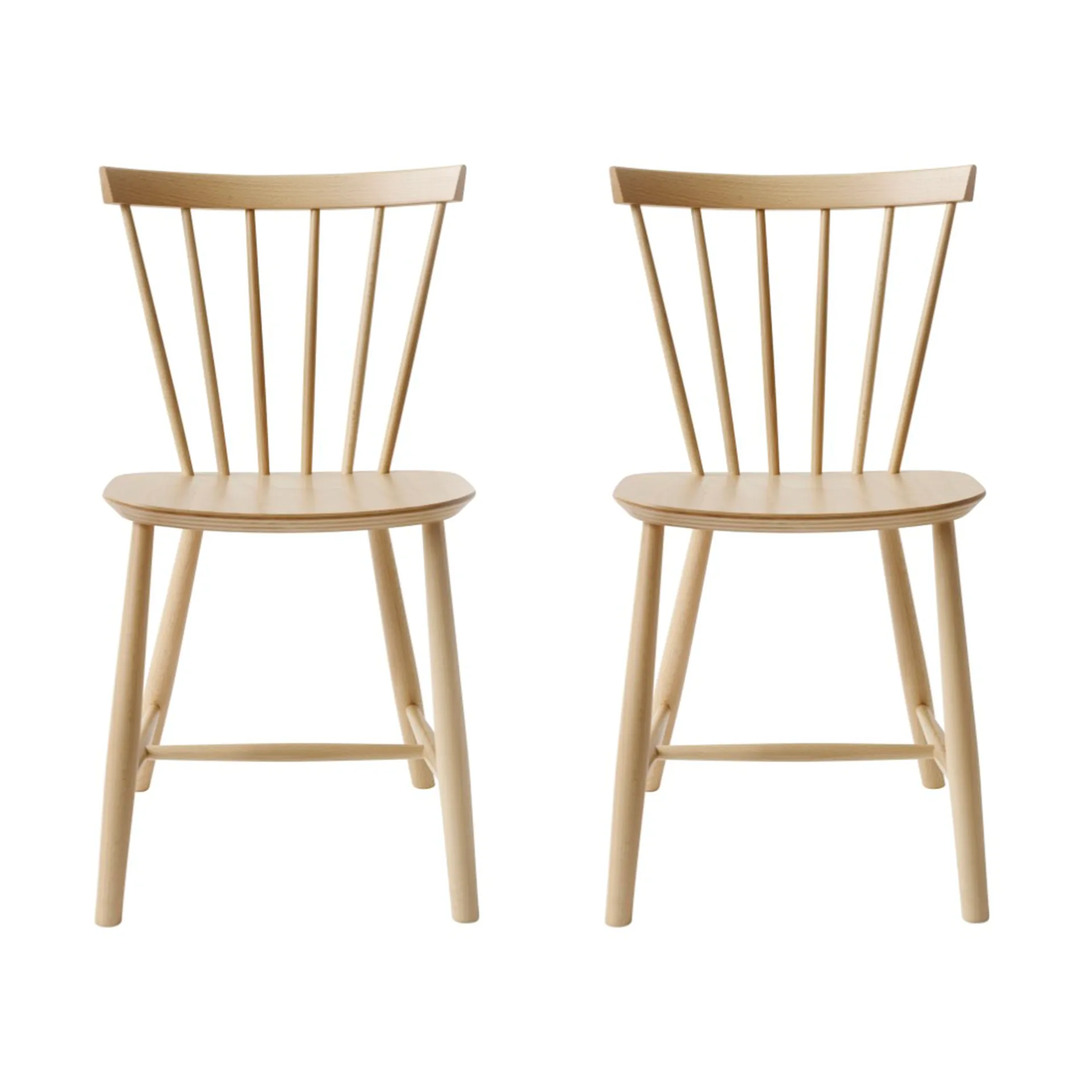 J46 stol, Beech nature lacquered, 2-pack,  FDB Møbler