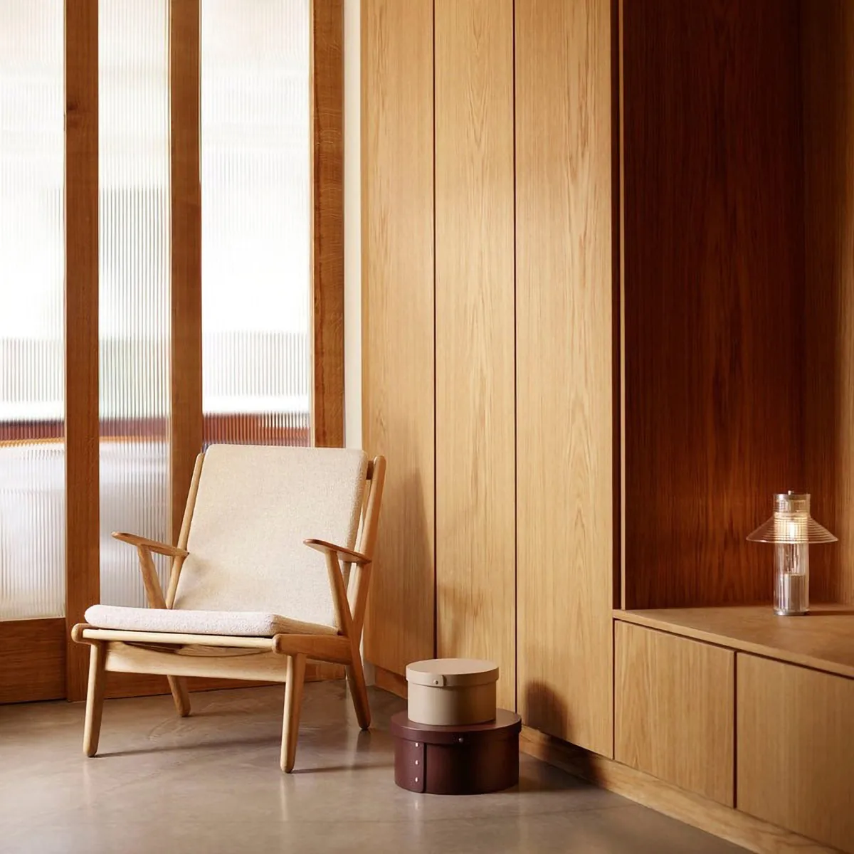 J53 fåtölj, Oiled oak-beige FDB Møbler